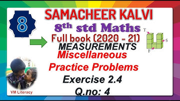 TN 8th maths full book / Measurements / Three dimensional (3-D) shapes/ exercise 2.4 Q.no.4
