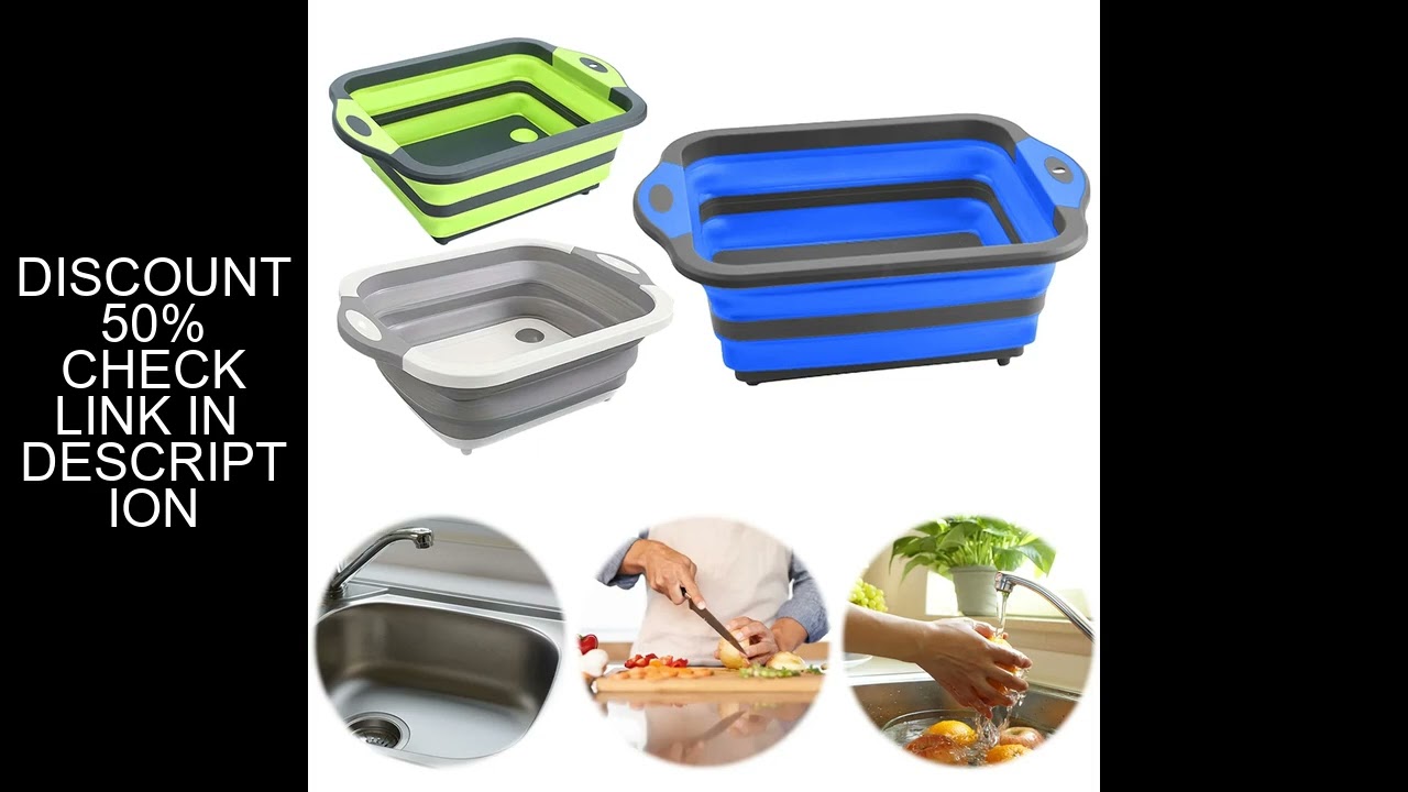 Collapsible Cutting Board Camping Dishes Sink Space Saving Camping Cutting Board with Draining Hole