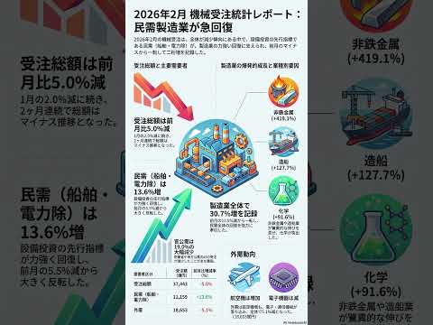 機械受注統計調査報告（2026(令和8)年2月実績） #shorts