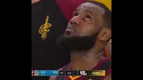 Lebron James and Stephen Curry exchange words at the end of Overtime in The NBA finals