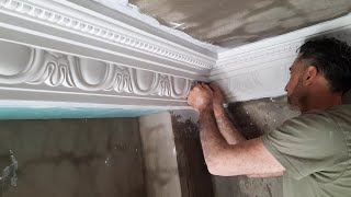 The easiest way to install Arab gypsum cornices