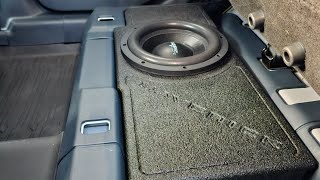 subwoofer installed and bumping. must needed bass in the maverick.. super clean install