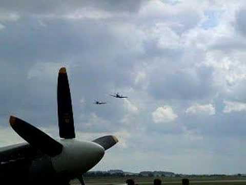 Two Spitfires flyby- Duxford