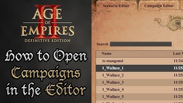 Aoe2 DE: How to Open Campaigns in the Scenario Editor