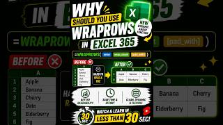 WRAPROWS in Excel 365 | Transform Data in Less Than 30 Seconds! 🚀 #Shorts #Excel #excel365