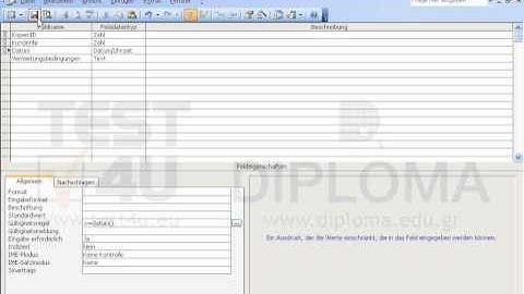 Legen Sie im Feld Datum der bereits geöffneter Tabelle eine Gültigkeitsregel, so dass die...