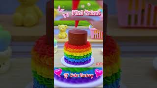 We Made Rainbow Cakes FLY! 😍 #cake #cakes #minicake #miniature #shorts #rainbowcake