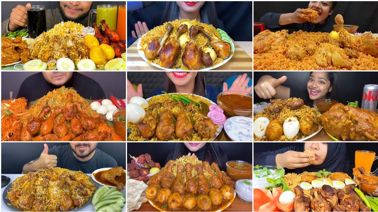 spicy🔥chicken briyani, eggs, raita, salad| #thaeater