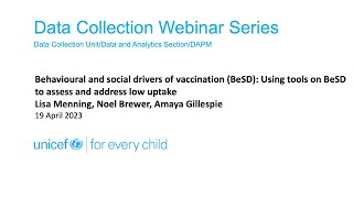 19 Apr 2023 Behavioural and Social Drivers of Vaccination BeSD