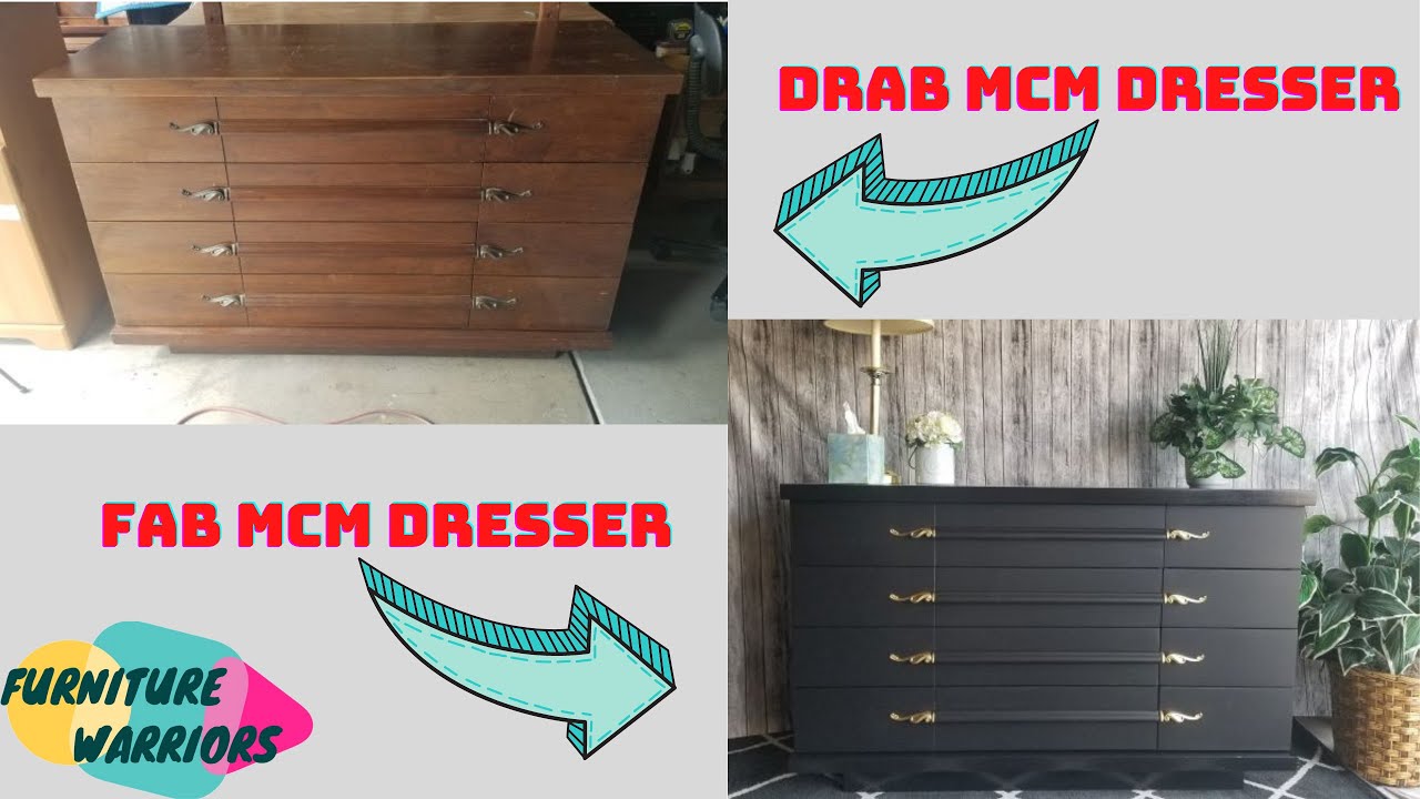 Mid Century Modern Dresser DIY Makeover | Drab to Fab