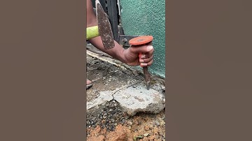 Cement Floor Breaking with Hammer & Chisel – Easy Demolition!