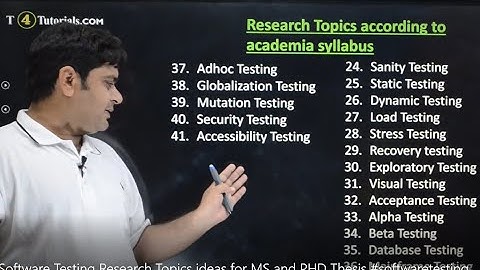 Software Testing Research Topics ideas for MS and PHD Thesis