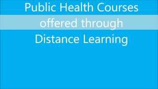 Public Health courses through distance education in India