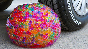 Crushing Experiments Video! Car vs Crunchy Color Giant Toothpaste Balloons & Soft Things By Car