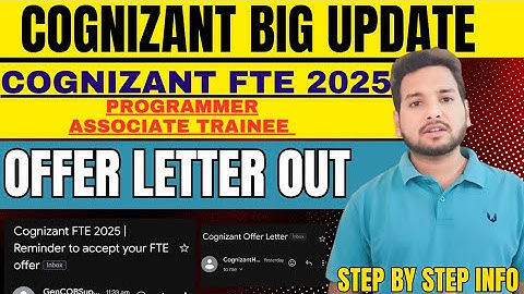 Cognizant Offer Letter Detail Update | How to Raise Query | Programmer Associate Trainee | Interview