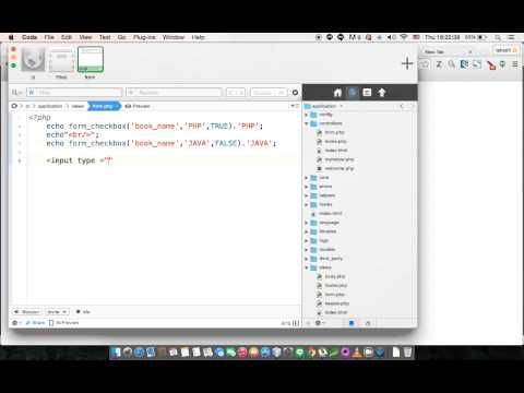 ใช้งานฟังก์ชัน form_checkbox () ใน Codeigniter Framework