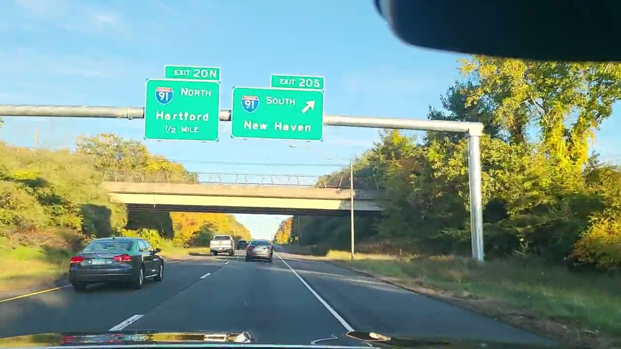 Driving from New Britain Connecticut to Meriden Connecticut via route 9 and I-91