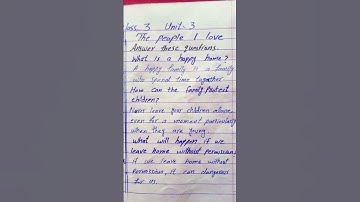 English class 3 unit 3 answer questions#the people I love #englishlearningchannel