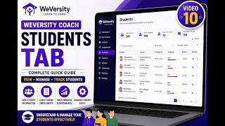 WeVersity Students Tab | Complete Guide for Coaches