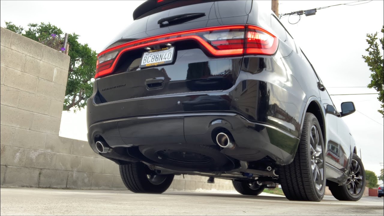 2021 Dodge Durango RT black top mid muffler delete - YouTube