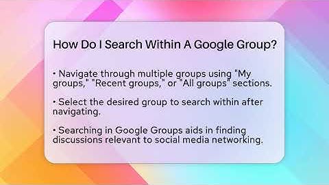 How Do I Search Within A Google Group? - Everyday-Networking
