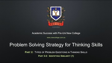 Problem Solving Strategy for Thinking Skills Part 2-2 Identifying Similarity(1)
