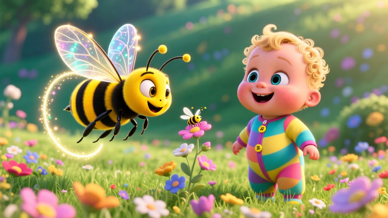 Buzzy Bee Counts to Ten 🐝🔢 Fun Counting Song for Kids | Toddler Learning Adventure