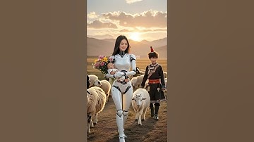 美女机器人喜欢上了草原的辽阔和放牧的自由！#美女机器人 #猫女机器人 #机器人 #快成长计划 #ai  #artificialintelligence #sorts