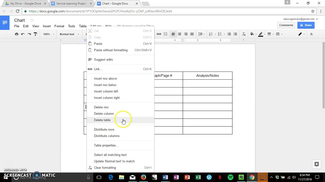 T Chart Template Google Docs