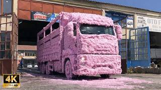 1 TON Lighter After Wash 🤮 Pressure Washing Dirtiest Trucks | 4K Satisfying ASMR