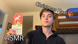 ASMR What I got for Christmas haul 🎁 (ramble, hand sounds, whispers)