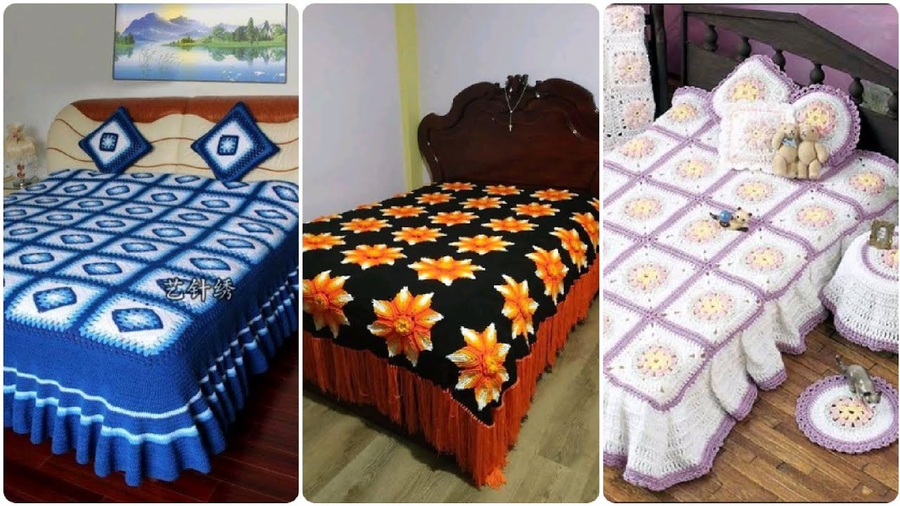 Beautiful and Unique handmade crochet bedsheet designs/Crochet bedsheet