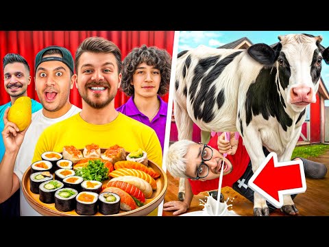 یوتوبرا هر غذایی بگن باید بخورم حتی شیر از ممه گاو