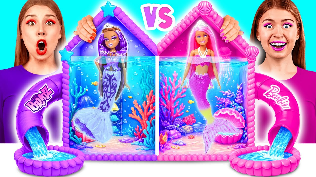 Домики Одного Цвета Челлендж Барби vs Братц Русалки | Смешные Cитуации