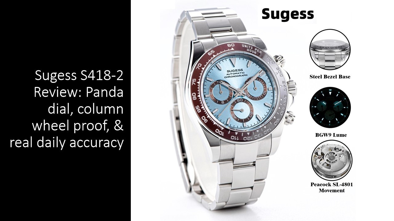 Sugess S418-2 Review: Panda dial, column wheel proof, & real daily
