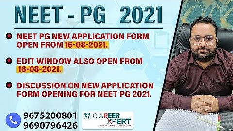 #neetpg2021 new application form get open from 16aug to 20aug / edit window open for category change