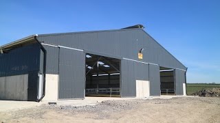 Farm buildings - a state of the art slatted sheep shed in Co Roscommon
