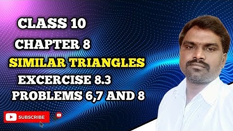 Similar Triangles class10th exercise 8.3 problems 6,7and8@BALASIRMATHSCLASS