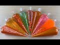 Making Carrots Sparkling Glitter Slime With Beautiful Piping Bags | Relaxing Asmr Slime Video #0271