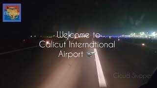 Calicut, table top runway night landing view. cockpit 4k video uncut, Kozhikode, CCJ,VOCL