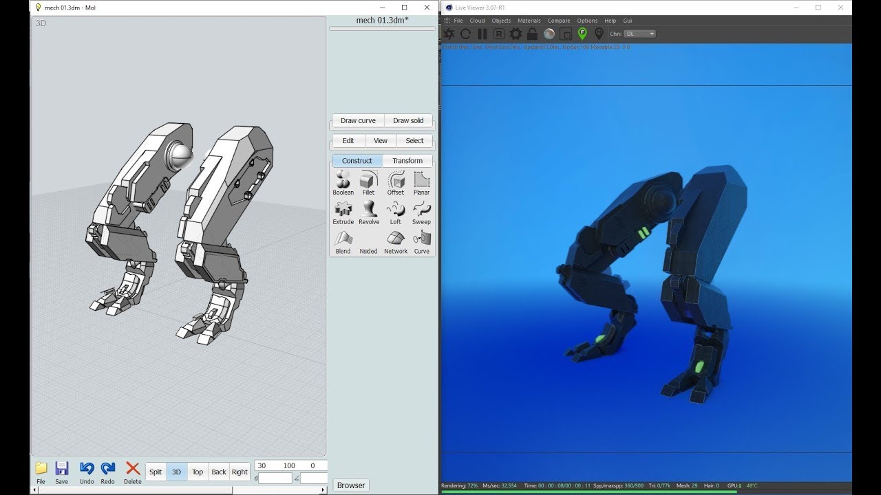 Timelapse Modeling Mech Robot Moi3D - YouTube