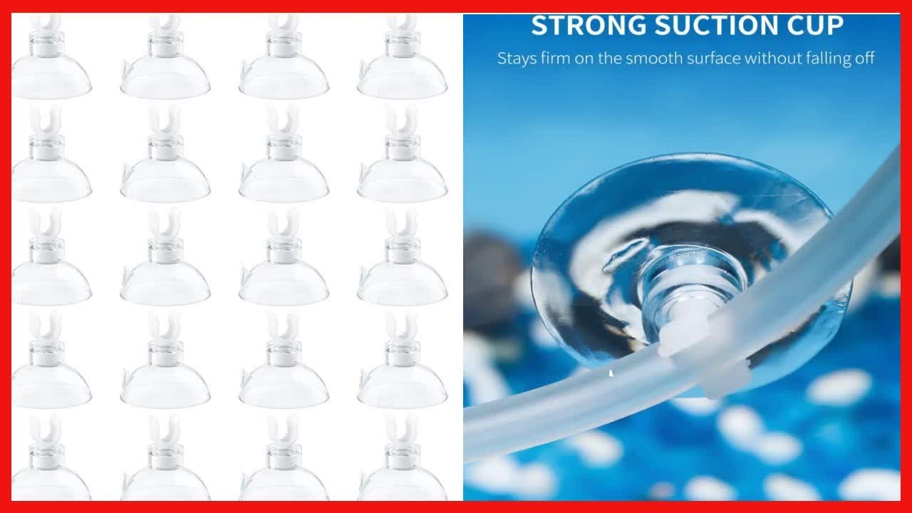 Pawfly 20 Piece Aquarium Suction Cup Clips 316 Airline Tubing Holders Hose Clamps for Fish Tank