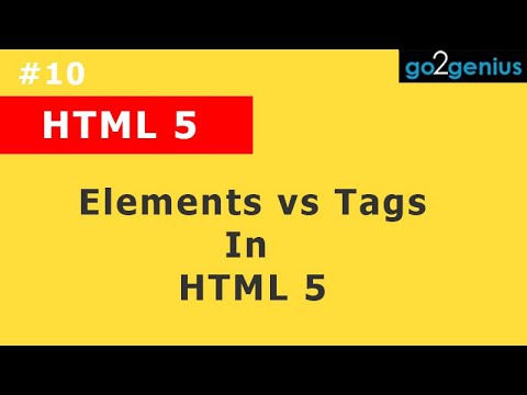 HTML5 Lesson 10 # Elements vs Tags - YouTube
