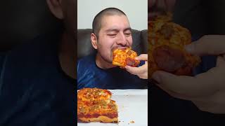 Meat Lovers pan pizza #mukbang #pizza  #eatingvideos