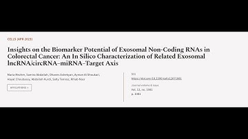 Insights on the Biomarker Potential of Exosomal Non-Coding RNAs in Colorectal Cancer:... | RTCL.TV