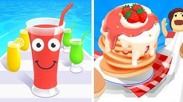 Juice Run & Pancake Run Gameplay | Satisfying Mobile Games (Android & iOS)