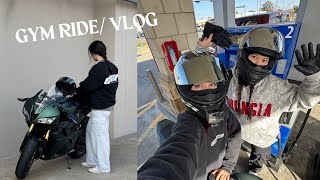 MOTOVLOG / ride with me to the gym