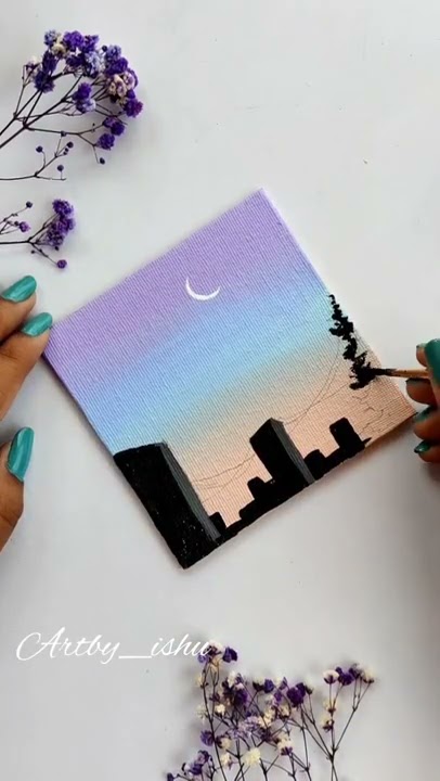 5 tiny canvas painting, Complete Guide on Blending Technique