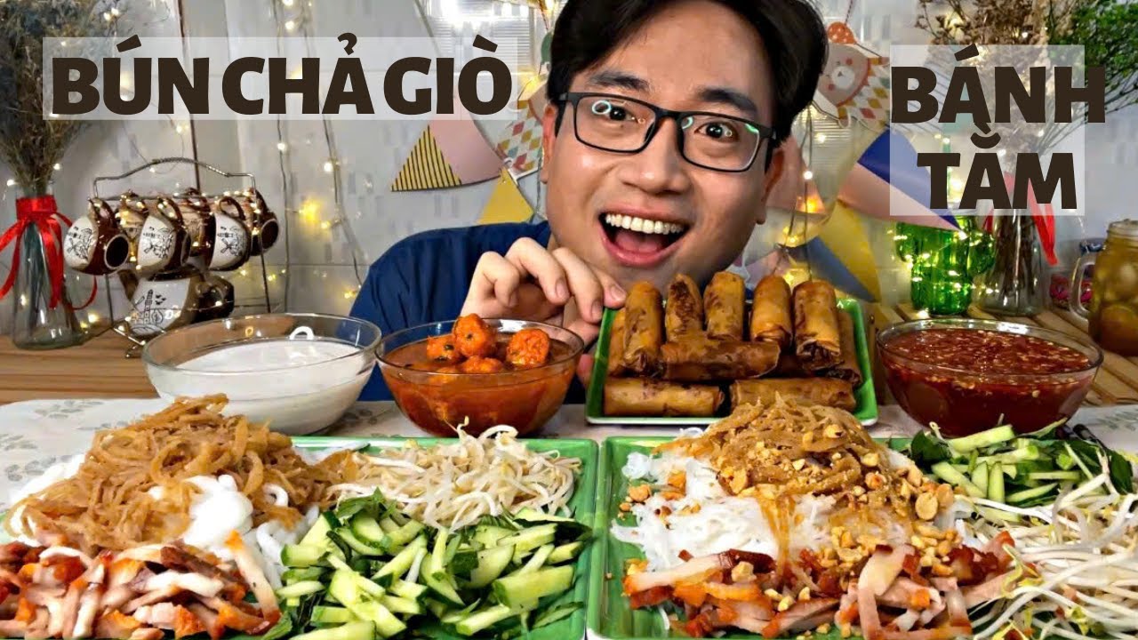 Ăn Vặt Món Bún Chả Giò Thịt Xá Xíu Và Bánh Tằm Bì Xíu Mại Chan Nước Cốt Dừa Béo Ngậy Ngon Nhức Nách