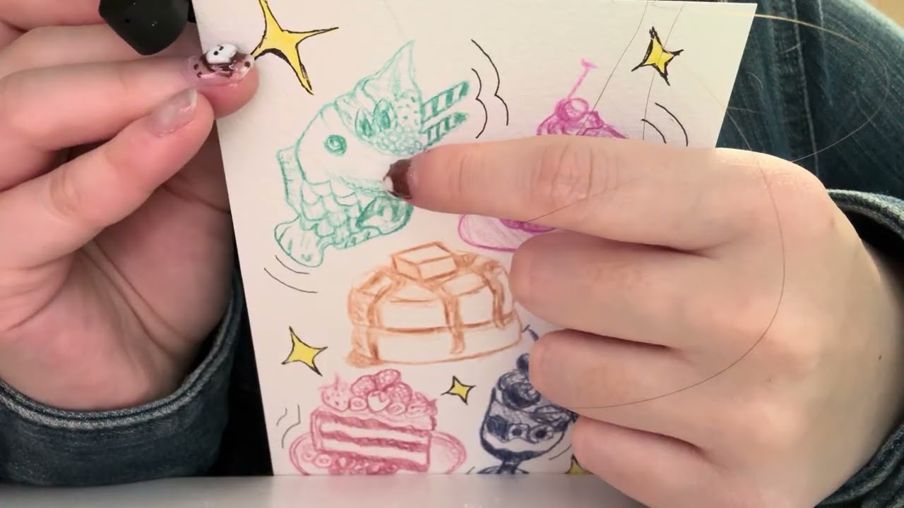 ASMR - Scratching and over explaining my drawings! ✍️🎨📝